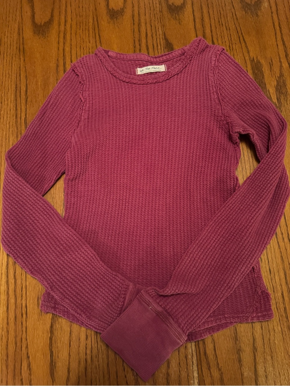 We The Free Long-Sleeve Waffle Top in Rose